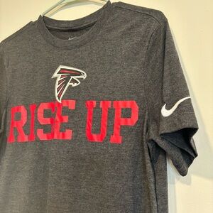 Nike Charcoal T-Shirt with Red 'Rise Up' and Falcons Logo